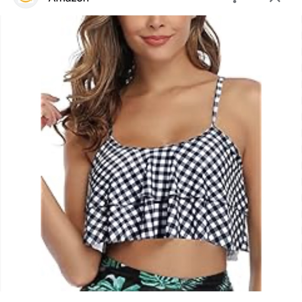 Tempt me swim too ban-do style checkered black and white XL new